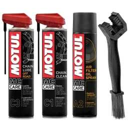 MF4178 Kit Motul Cross Grasso Catena Pulitore Filtro Aria Spazzola C1 C3 A2