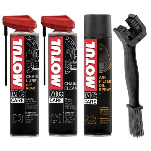MF4178 Kit Motul Cross Grasso Catena Pulitore Filtro Aria Spazzola C1 C3 A2
