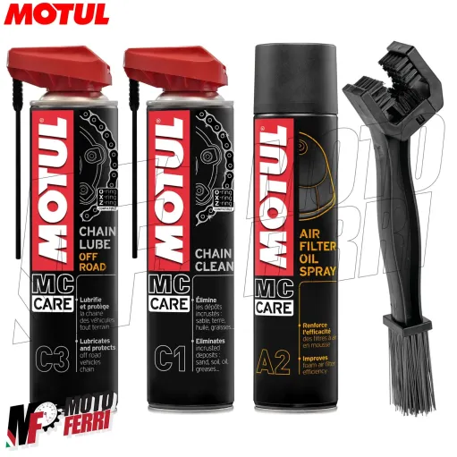 MF4178 Kit Motul Cross Grasso Catena Pulitore Filtro Aria Spazzola C1 C3 A2