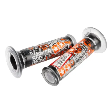 MF5059 Manopole Stage6 StickerBomb Grip Nero Arancione Rosso Universali Scooter