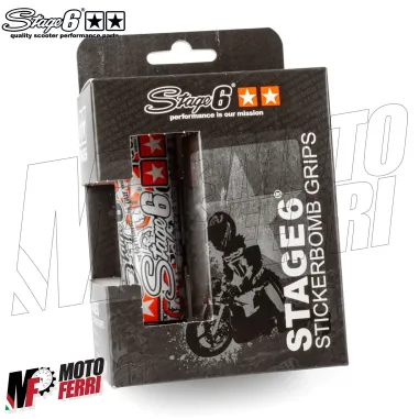 MF5059 Manopole Stage6 StickerBomb Grip Nero Arancione Rosso Universali Scooter