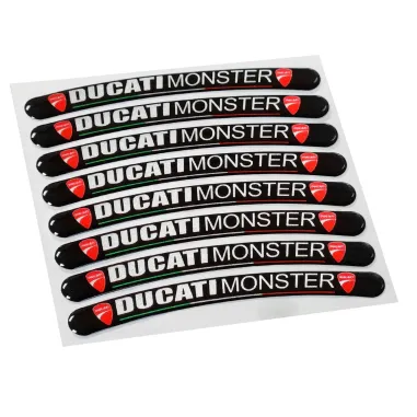 MF2941 Kit Adesivi 3D Gel Ducati per Profili Cerchi Monster S4R 696 821 937 1200