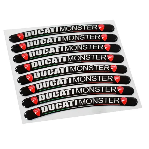 MF2941 Kit Adesivi 3D Gel Ducati per Profili Cerchi Monster S4R 696 821 937 1200