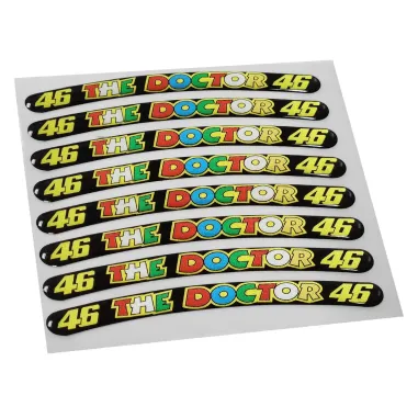 MF2941 Adesivi Cerchi 3D Gel The Doctor 46 Universale Moto Scooter Cross E-Bike