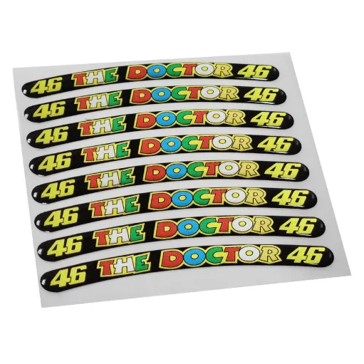 MF2941 Adesivi Cerchi 3D Gel The Doctor 46 Universale Moto Scooter Cross E-Bike