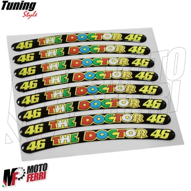 MF2941 Adesivi Cerchi 3D Gel The Doctor 46 Universale Moto Scooter Cross E-Bike