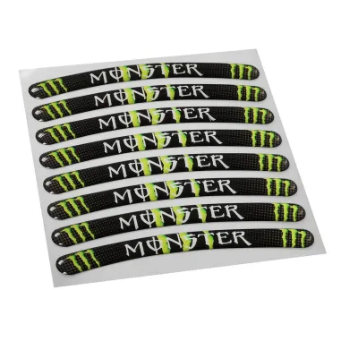 MF2941 Adesivi Cerchi 3D Gel Monster Energy Universale Moto Scooter Cross E-Bike