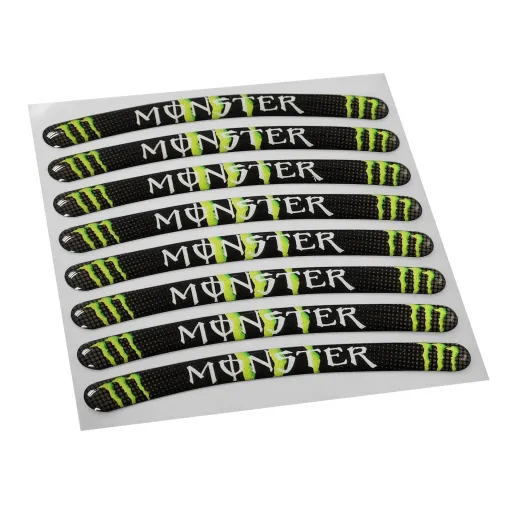 MF2941 Adesivi Cerchi 3D Gel Monster Energy Universale Moto Scooter Cross E-Bike