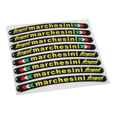 MF2941 Adesivi Cerchi 3D Gel Marchesini Universale Moto Scooter Cross E-Bike