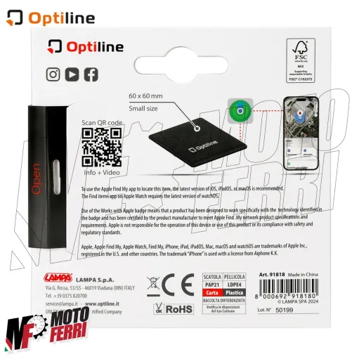 MF8130 Antifurto Localizzatore Tracker Opti Compact Universale Moto Scooter iOS