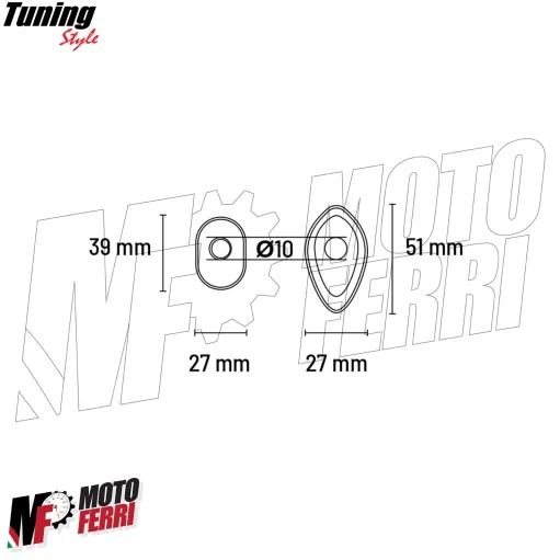 MF8142 Kit Adattatori Coperchi per Frecce Aftermarket Moto Honda