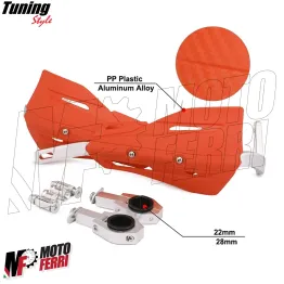 MF4198 Paramani Rinforzati Anima Acciaio Universale Moto Cross Enduro Arancione 2