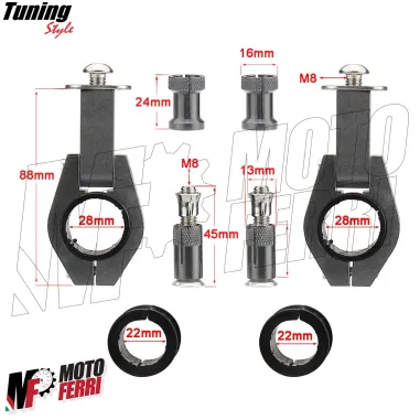 MF4198 Paramani Rinforzati Anima Acciaio Universale Moto Cross Enduro Arancione