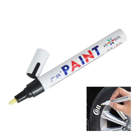 MF8153 Pennarello Pneumatici Gomme Bianco Scritte Indelebile Resistente Moto