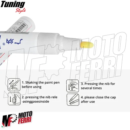 MF8153 Pennarello Pneumatici Gomme Bianco Scritte Indelebile Resistente Moto