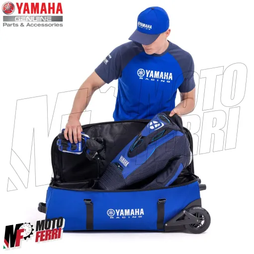 MF8154 Trolley GYTR MOTO Paddock Blue XL Race Originale Yamaha Tuta Stivali 123L