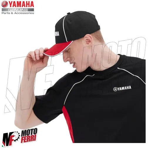 MF8156 Cappello Berretto Originale Yamaha REVS Adulto Nero / Rosso / Bianco