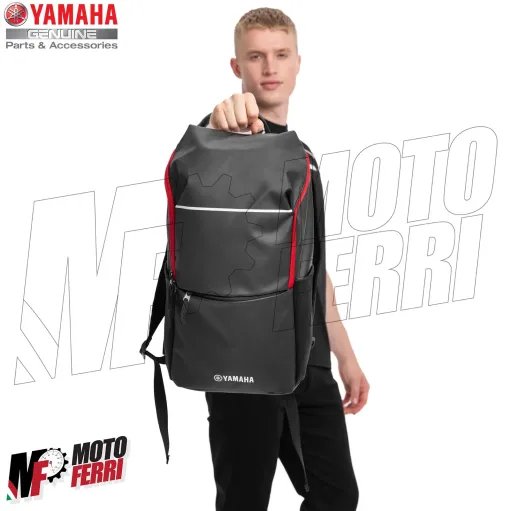MF8163 Zaino Moto Originale Yamaha REVS Backpack Nero Rosso 26L