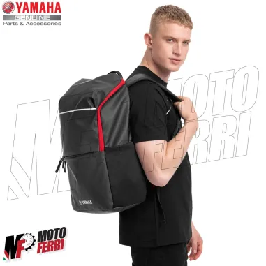 MF8163 Zaino Moto Originale Yamaha REVS Backpack Nero Rosso 26L