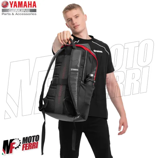 MF8163 Zaino Moto Originale Yamaha REVS Backpack Nero Rosso 26L