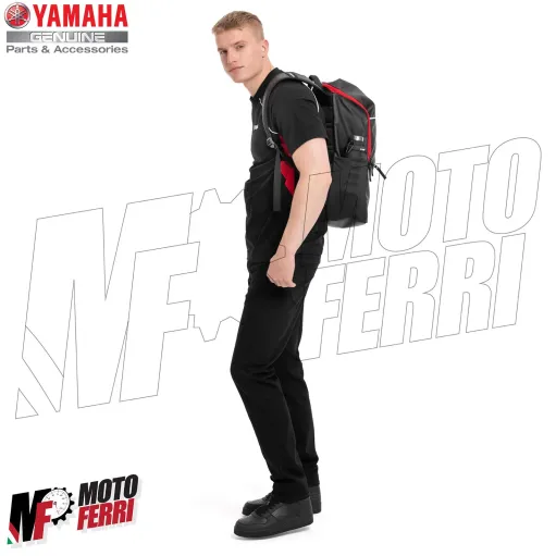 MF8163 Zaino Moto Originale Yamaha REVS Backpack Nero Rosso 26L