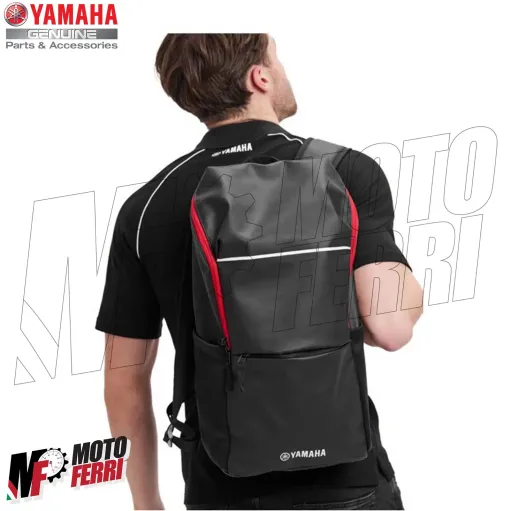 MF8163 Zaino Moto Originale Yamaha REVS Backpack Nero Rosso 26L