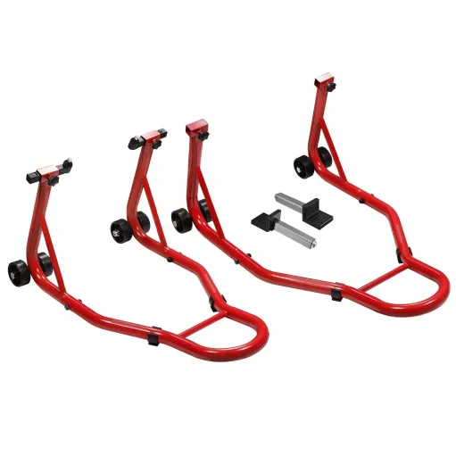 MF4796 Cavalletto Moto Cavalletti Alzamoto Anteriore Posteriore Cono + Piastre