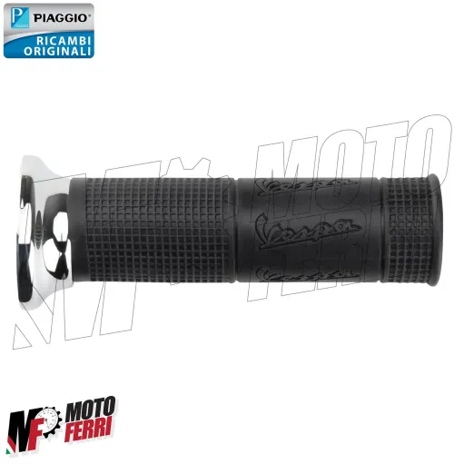 MF5316 Coppia Manopole Nero / Cromato Originale Vespa PX 125 150 200 Millenium