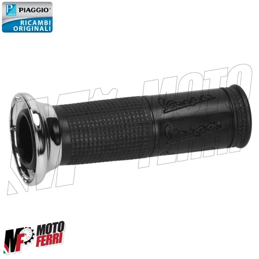 MF5316 Coppia Manopole Nero / Cromato Originale Vespa PX 125 150 200 Millenium