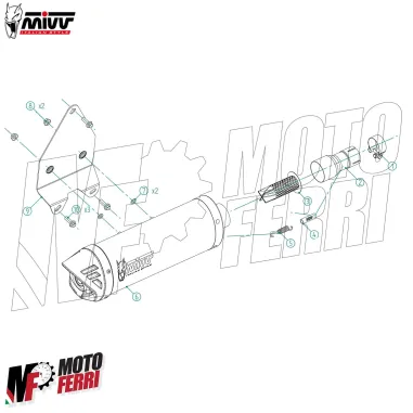 MF8195 Marmitta Scarico MIVV Mover Piaggio Beverly 400 HPE 2021 2022 2023 2024