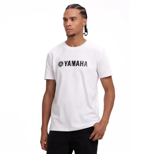 MF8204 Maglia T-Shirt Originale Yamaha Revs Essential Unisex Uomo Donna Bianco
