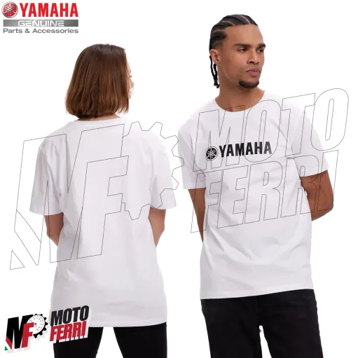 MF8204 Maglia T-Shirt Originale Yamaha Revs Essential Unisex Uomo Donna Bianco
