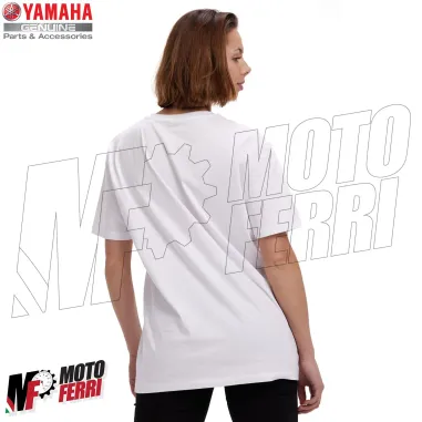MF8204 Maglia T-Shirt Originale Yamaha Revs Essential Unisex Uomo Donna Bianco