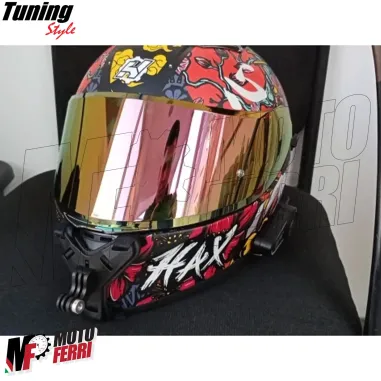 MF8214 Supporto Mentoniera Casco Moto per Action Cam Camera GoPro Insta DJI