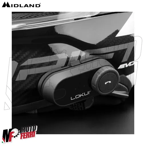 Kit 2 Interfono Moto Midland Lokui K30 Bluetooth Casco Integrale Modulare