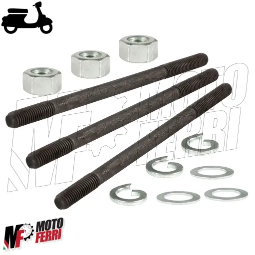 MF8237 Kit Prigionieri Cilindro Piaggio Si Ciao Bravo Boxer Dadi Rondelle M7x120