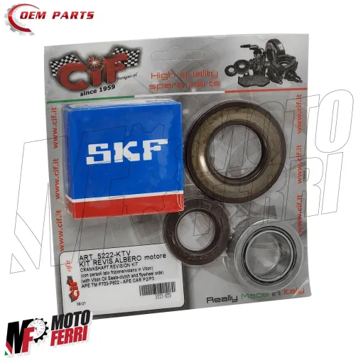 MF8241 Kit Cuscinetti Paraoli Banco Albero Motore Ape P2 P3 TM 602 703 Benzina