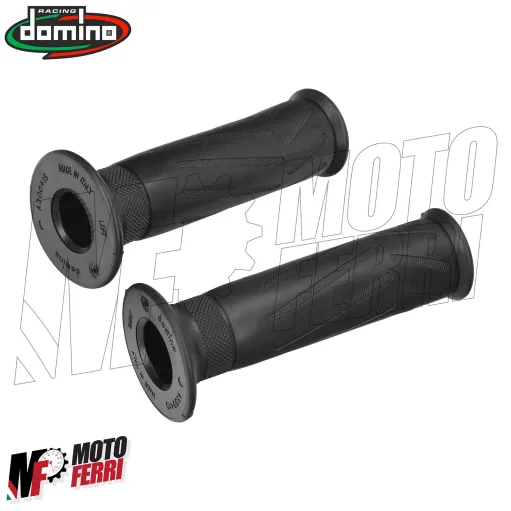 MF2593 Manopole Domino Yamaha style nero grips forate universali Moto Scooter