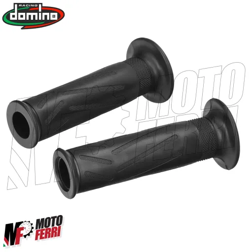 MF2593 Manopole Domino Yamaha style nero grips forate universali Moto Scooter