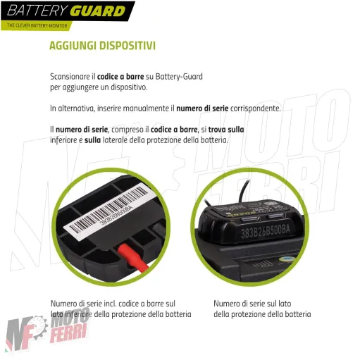 MF8274 Monitoraggio Batteria Battery Guard 12V Moto Scooter Bluetooth Smartphone