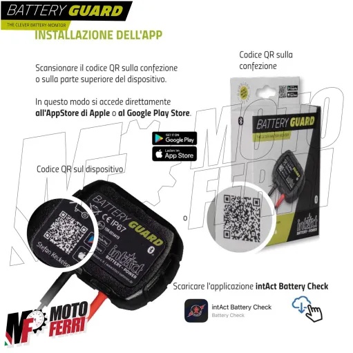 MF8274 Monitoraggio Batteria Battery Guard 12V Moto Scooter Bluetooth Smartphone