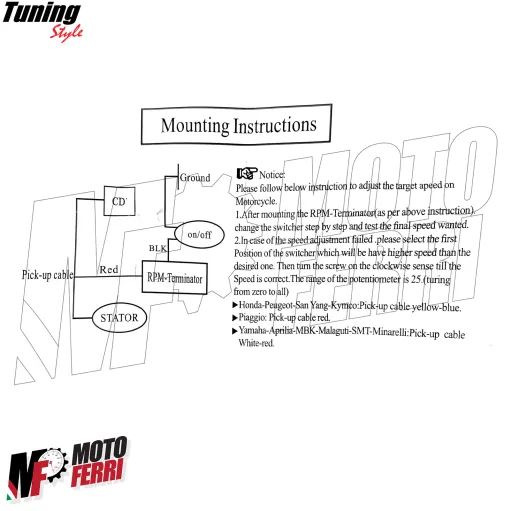 MF8275 Limitatore di Giri Regolabile Universale Scooter Moto 2T