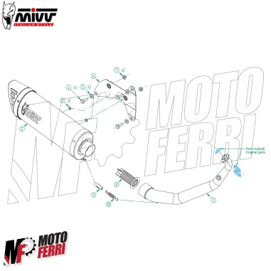 MF8292 Scarico Completo Mivv Mover Honda SH 125 150 mod 2020 2021 2022 2023 2024