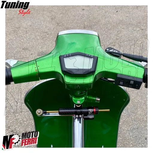 MF7696 Ammortizzatore di Sterzo Regolabile Universale Moto Carbon Look 250mm