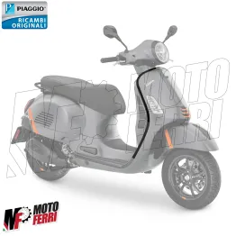 MF8433 Bordo Scudo Destro Nero Lucido Vespa GTS 300 mod 2023 2024 2025 2