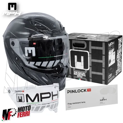 Casco Integrale MPH Blade Jeans Scuro - Doppia Visiera - Pinlock - Visierino Parasole - 22.06