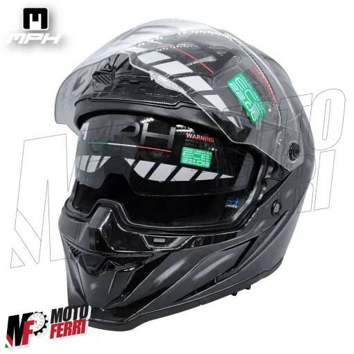 Casco Integrale MPH Blade Jeans Scuro - Doppia Visiera - Pinlock - Visierino Parasole - 22.06