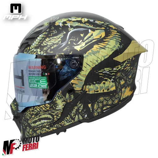 Casco Integrale MPH Blade Cobra - Doppia Visiera - Pinlock - Visierino Parasole - 22.06