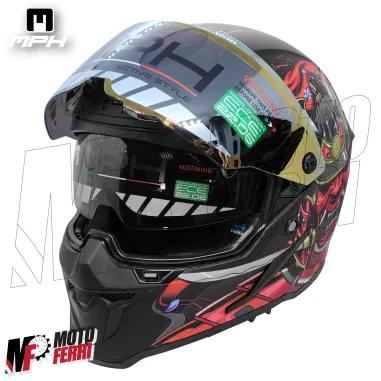 Casco Integrale MPH Blade Demone - Doppia Visiera - Pinlock - Visierino Parasole - 22.06