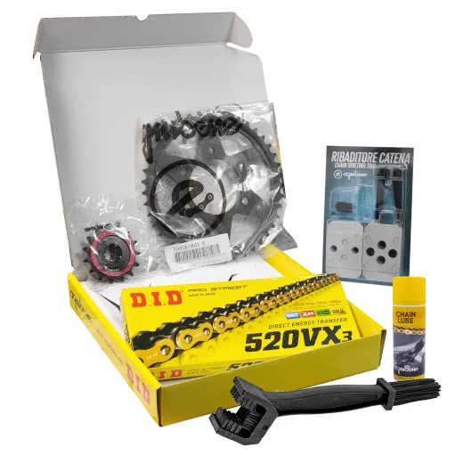 MF8447 Kit Trasmissione DID Kawasaki Z750 2004 / 2012 Corona 43 Pignone 15 Catena
